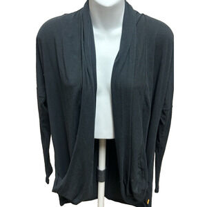 Lucy Womens Cardigan Duster Size XS Black Long Sleeve Open Front Career Casual